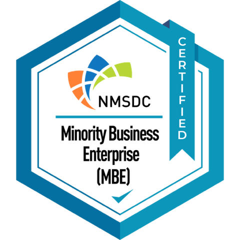 Certified badge with colorful geometric logo.