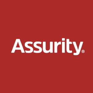 A red square with the word assurity written in white.