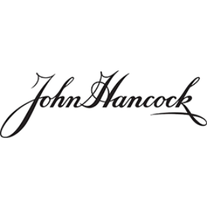 A black and white photo of the john hancock logo.